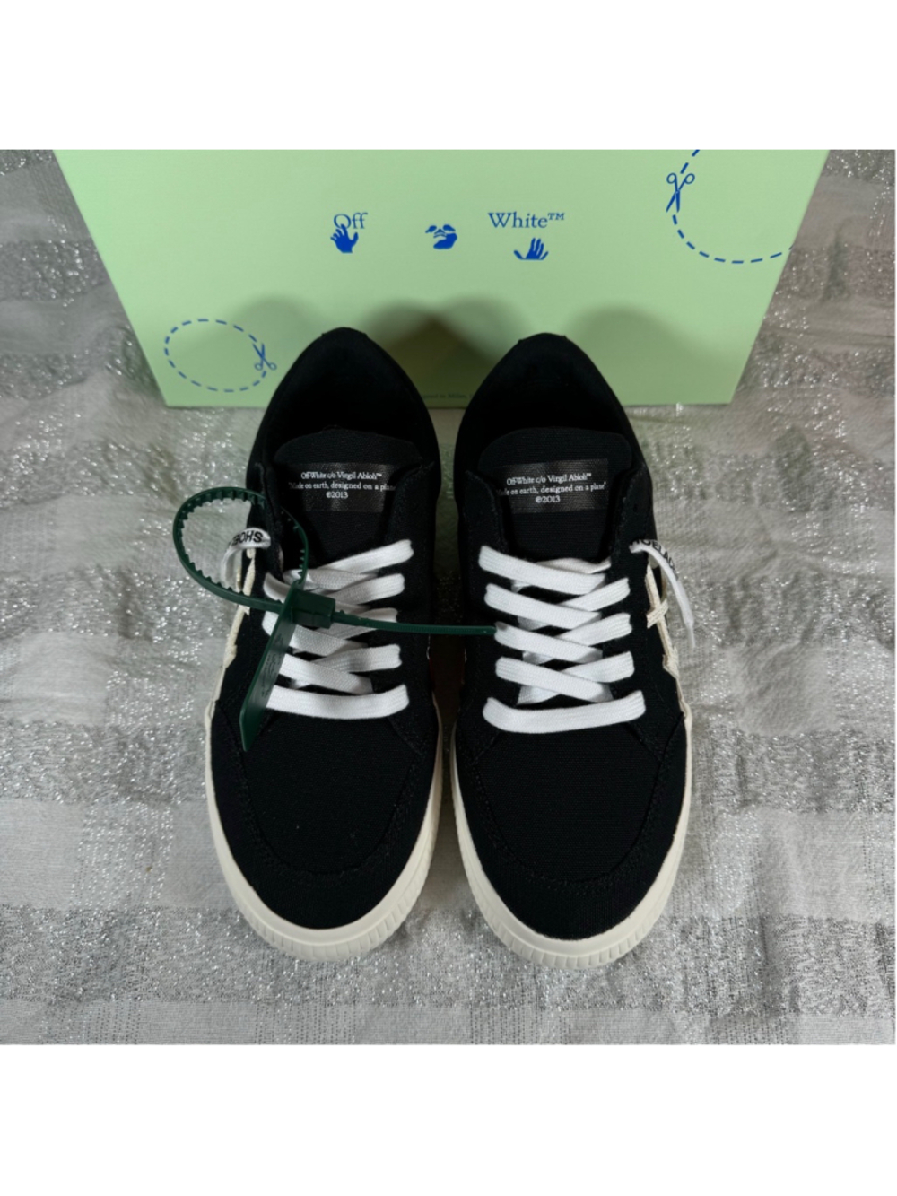 Authenticated Off-White Canvas Vulcanized Low-Top Sneakers Size 37 Shoes Womens - Picture 7 of 9